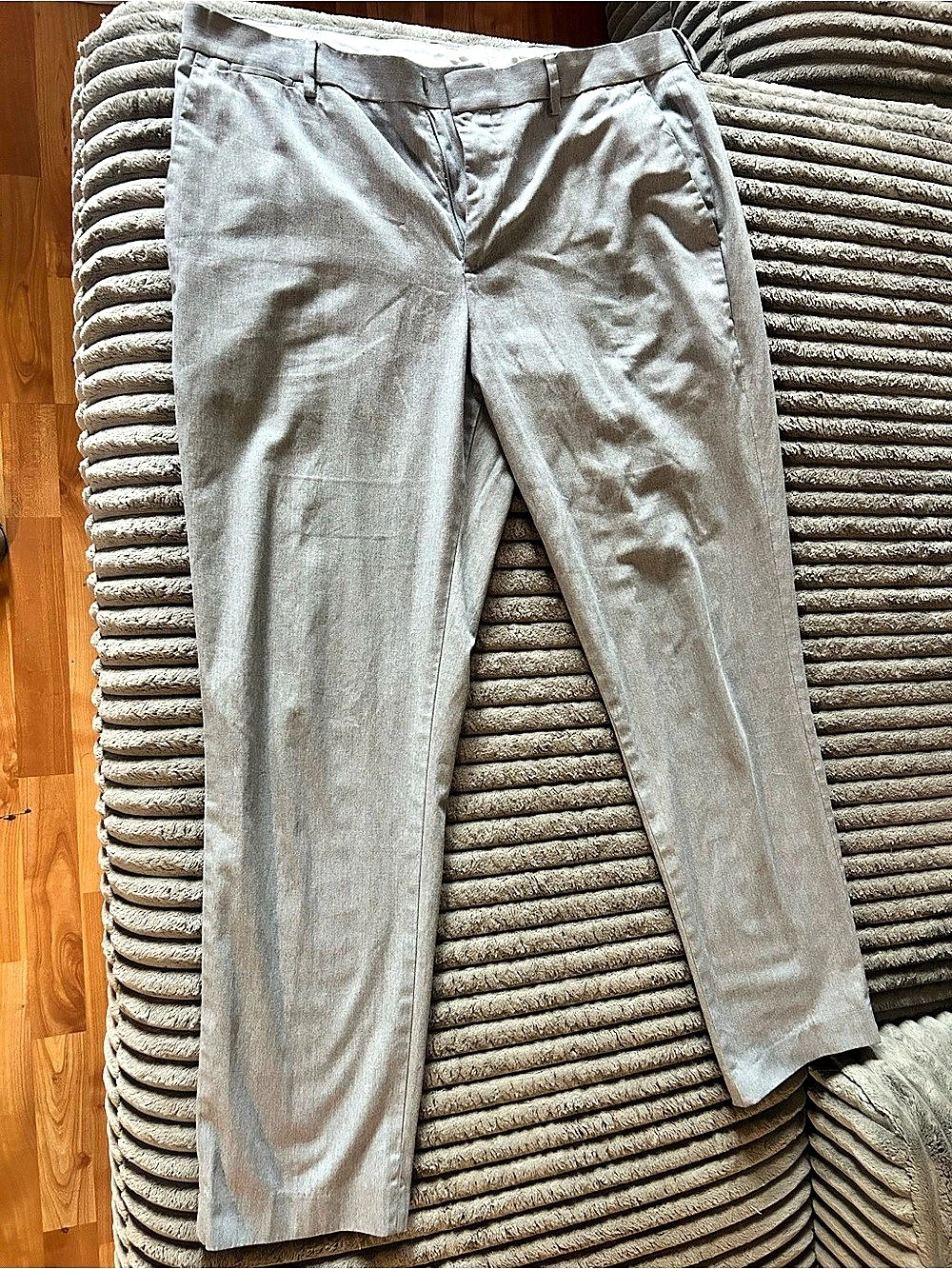 Express Gray Straight Leg Trousers Waist 36 x 32